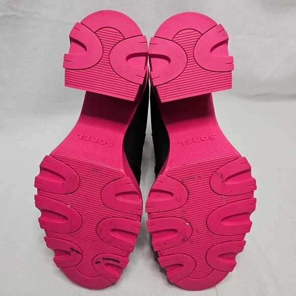 Sorel Brex Heel Chelsea Waterproof High Heel Black Boot Hot Pink Womens Size 7.5 - Picture 11 of 12